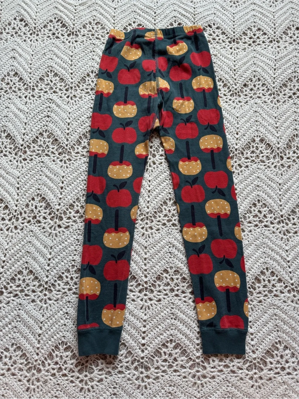 Hanna Andersson Apple Print Pajama Set 6-7 Fall Organic Cotton Pj’s Long Sleeve